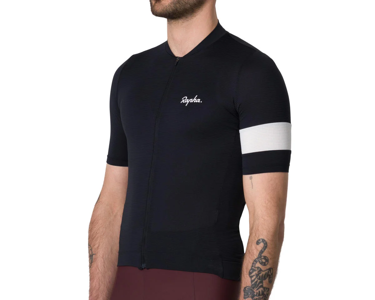 Rapha Men's Core Lightweight Jersey (Black/White) (S) - view 4